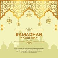 Ramadan kareem gouden sociaal media post vector