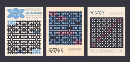 reeks van abstract modern banners sjabloon. poster minimalistisch Hoes verzameling. y2k patroon. vector illustratie.