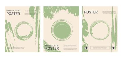 abstract affiches. reeks van eco stijl banners sjabloon. minimalistisch vector Hoes verzameling. grunge afdrukken. vector illustratie.