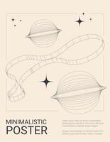 vector sjabloon van retro futuristische spandoeken. poster van minimalistisch Hoes met lijn vorm geven aan.