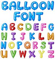Lettertype ontwerp alfabetten in ballonvorm