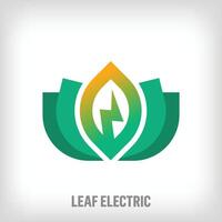 creatief bloeiend elektrisch bliksem logo. uniek ontworpen kleur overgangen. natuurlijk energie en ecologisch logo sjabloon vector. vector