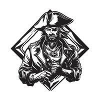 piraat gezagvoerder vector kunst, pictogrammen, en grafiek