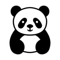 zwart vector panda icoon geïsoleerd Aan wit achtergrond