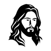 zwart vector Jezus icoon geïsoleerd Aan wit achtergrond