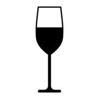 zwart vector wijn glas icoon geïsoleerd Aan wit achtergrond