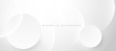 abstract minimalistische wit achtergrond met circulaire elementen vector