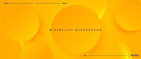 abstract minimalistische geel achtergrond met circulaire elementen vector