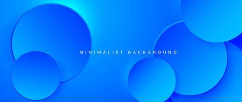 abstract minimalistische blauw achtergrond met circulaire elementen vector