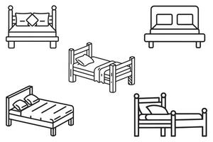 handgeschreven bed reeks schets vector Aan wit achtergrond