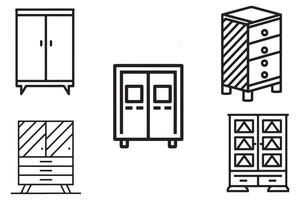 kast meubilair hand- getrokken schets vector Aan wit achtergrond illustratie