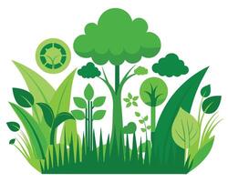 groen gras natuur ontwerp elementen vector illustratie