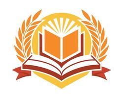 logo boek kennis academisch gemakkelijk vector illustratie