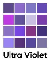 palet van ultra violet tinten. paarse kleur sjabloon. tinten lila kleur. vector gekleurd patroon voor textiel en interieur design, mode en beauty industrie