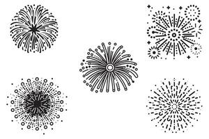 vuurwerk vector reeks vector ontwerp Aan wit achtergrond illustratie