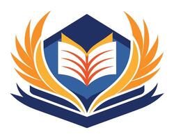 logo boek kennis academisch gemakkelijk vector illustratie