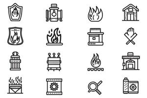 brand veiligheid pictogrammen schets vector Aan wit achtergrond illustratie