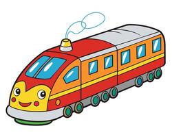 schets tekenfilm trein speelgoed- vector illustratie Aan wit achtergrond