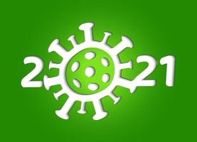 2021 jaar, pandemie en strijd tegen coronavirus, vector geïsoleerd logo