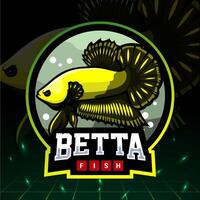 betta vis mascotte. esport logo ontwerp vector