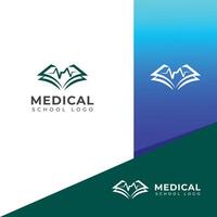 creatief medisch school- logo ontwerp vector sjabloon.