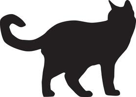 silhouet van een kat vol lichaam illustratie vector