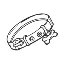 hond halsband schets icoon vector illustratie