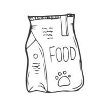huisdier voedsel pakket icoon geïsoleerd vector schetsen