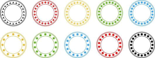 ster cirkel kader icoon set. vector label, sticker, stempel. gemakkelijk en geïsoleerd ontwerp