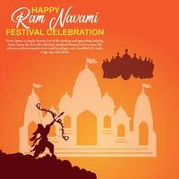 gelukkig RAM navami cultureel banier Hindoe festival verticaal post wensen viering kaart RAM navami viering achtergrond vector