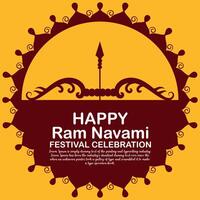 gelukkig RAM navami cultureel banier Hindoe festival verticaal post wensen viering kaart RAM navami viering achtergrond RAM navami groeten geel beige achtergrond Indisch hindoeïsme festival vector