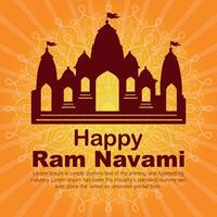 gelukkig RAM navami cultureel banier Hindoe festival verticaal post wensen viering kaart RAM navami viering achtergrond RAM navami groeten geel beige achtergrond Indisch hindoeïsme festival vector