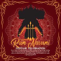 gelukkig RAM navami cultureel banier Hindoe festival verticaal post wensen viering kaart RAM navami viering achtergrond vector