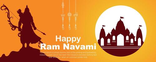 gelukkig RAM navami cultureel banier Hindoe festival verticaal post wensen viering kaart RAM navami viering achtergrond RAM navami groeten geel beige achtergrond Indisch hindoeïsme festival vector