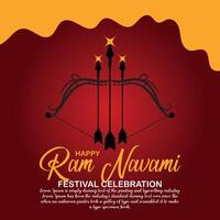 gelukkig RAM navami cultureel banier Hindoe festival verticaal post wensen viering kaart RAM navami viering achtergrond vector