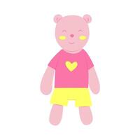 geïsoleerd element roze teddy beer. vector illustratie