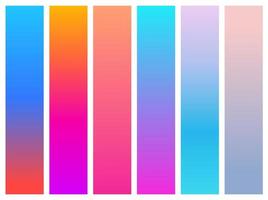 kleurverloopset, moderne ongebruikelijke kleuren, vectorpaletsjabloon. vector