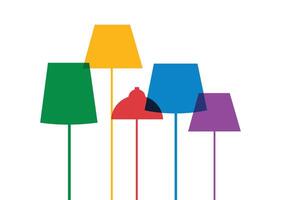 kleurrijk bureau lamp achtergrond vector illustratie