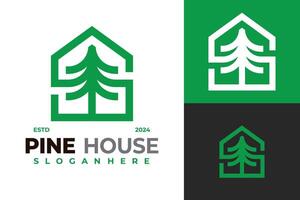 pijnboom huis logo ontwerp vector symbool icoon illustratie