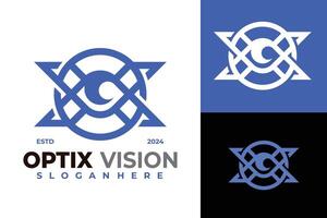 brief X optisch visie logo ontwerp vector symbool icoon illustratie