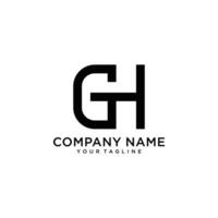 eenvoudig gh-letterlogo-ontwerp met monogram modern vectoridee vector