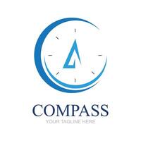 creatief kompas concept logo ontwerpsjabloon vector