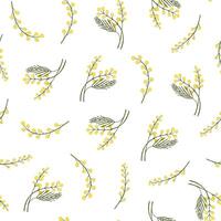 mimosa Afdeling bloem vector naadloos patroon.