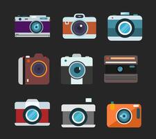 camera pictogrammen set. vlak illustratie van divers camera vector pictogrammen bundel pak.