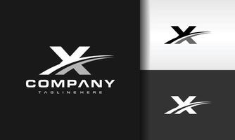 brief X gebogen lijn logo vector