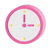roze 3d klok, tijd vector