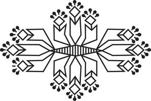 een zwart en wit tekening van een sneeuwvlok vector