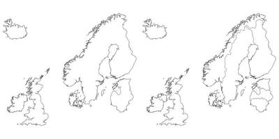 noordelijk Europa land kaart. kaart van noordelijk Europa in reeks wit kleur vector