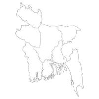 Bangladesh kaart. kaart van Bangladesh in administratief provincies in wit kleur vector