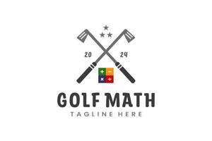 modern vlak ontwerp uniek wiskunde golf bal club grafisch logo sjabloon minimalistische golfen logo vector